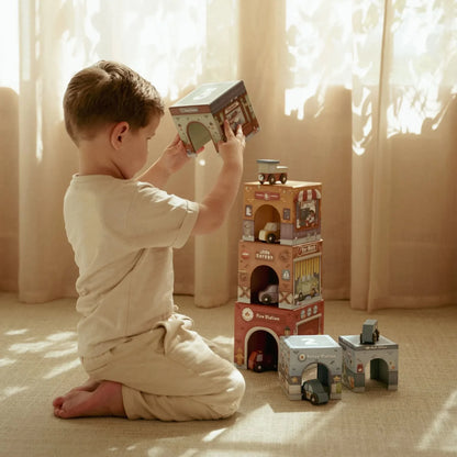 Stacking Blocks with Cars