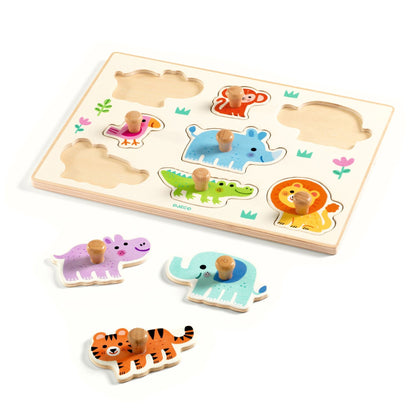 Wooden puzzle - Hippo and friends