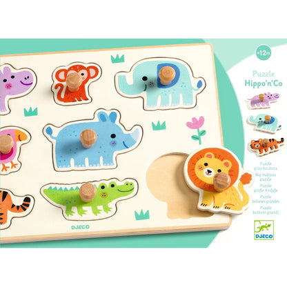 Wooden puzzle - Hippo and friends