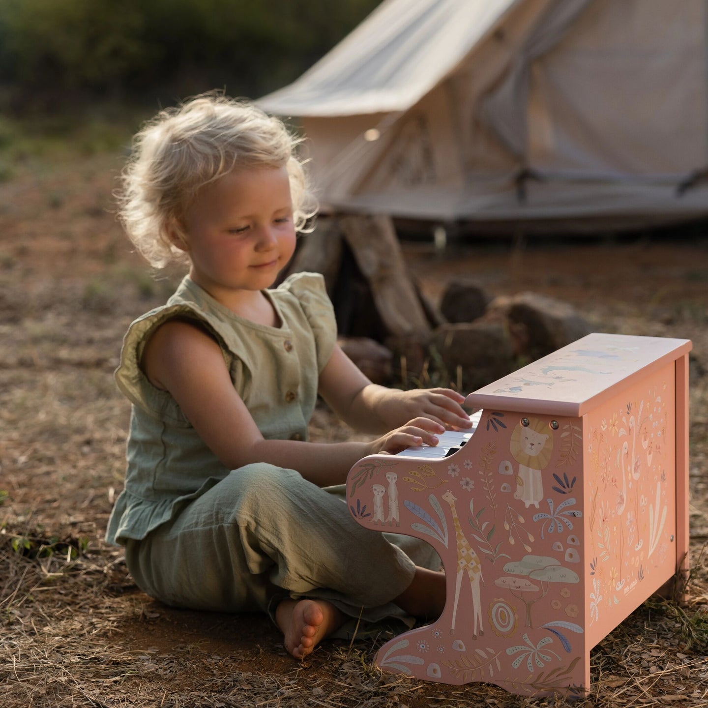 Wooden piano - Pink - Safari Friends