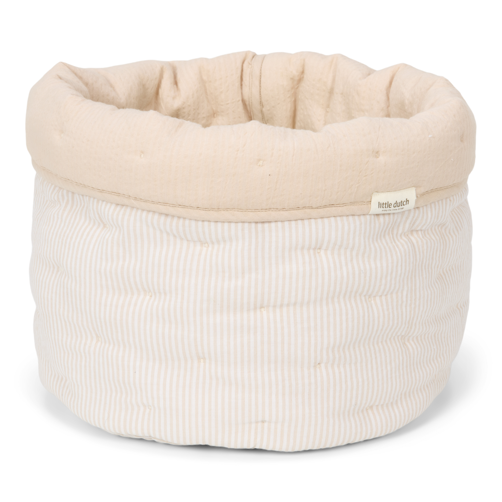 Quilted Basket Large | Beige Stripes
