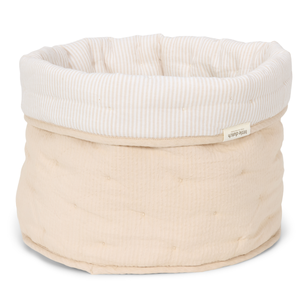 Quilted Basket Large | Beige Stripes