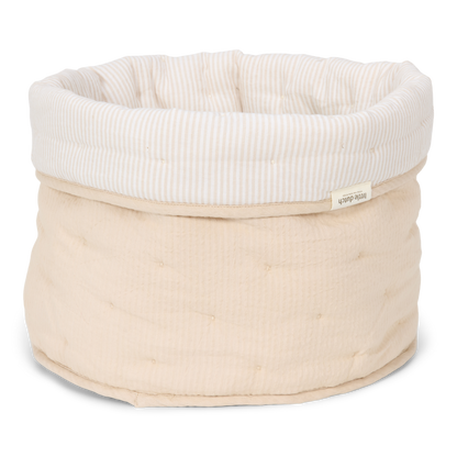 Quilted Basket Large | Beige Stripes