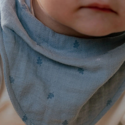 Set of 2 Bandana Bibs | Denim Blue
