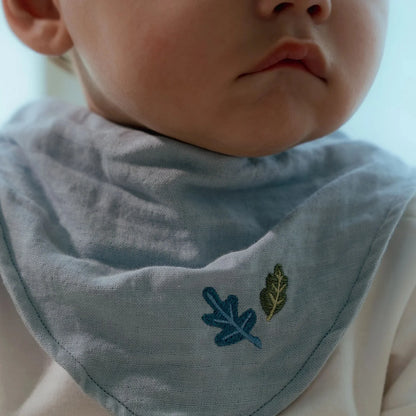 Set of 2 Bandana Bibs | Denim Blue