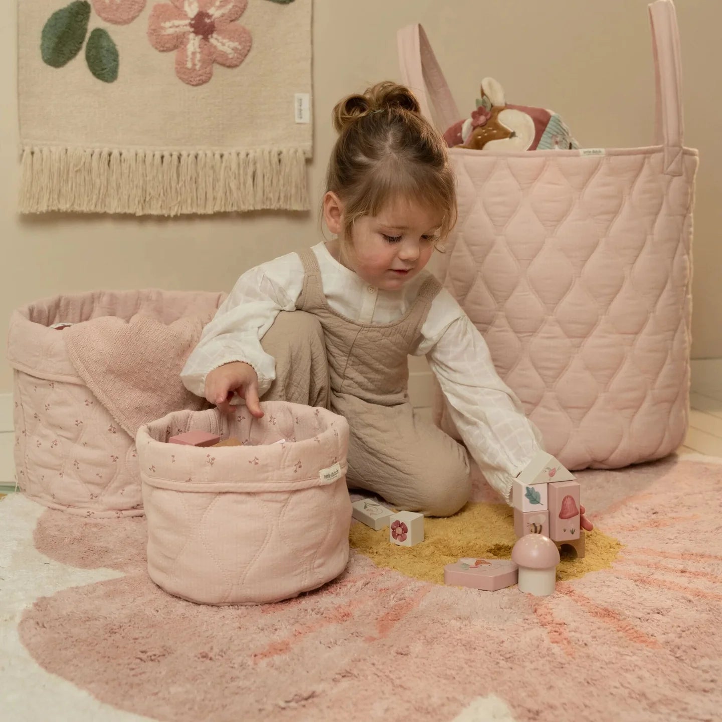 Quilted Storage Basket Small | Blossom