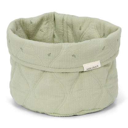 Quilted Storage Basket Small | Sage
