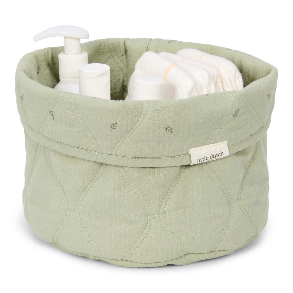Quilted Storage Basket Small | Sage
