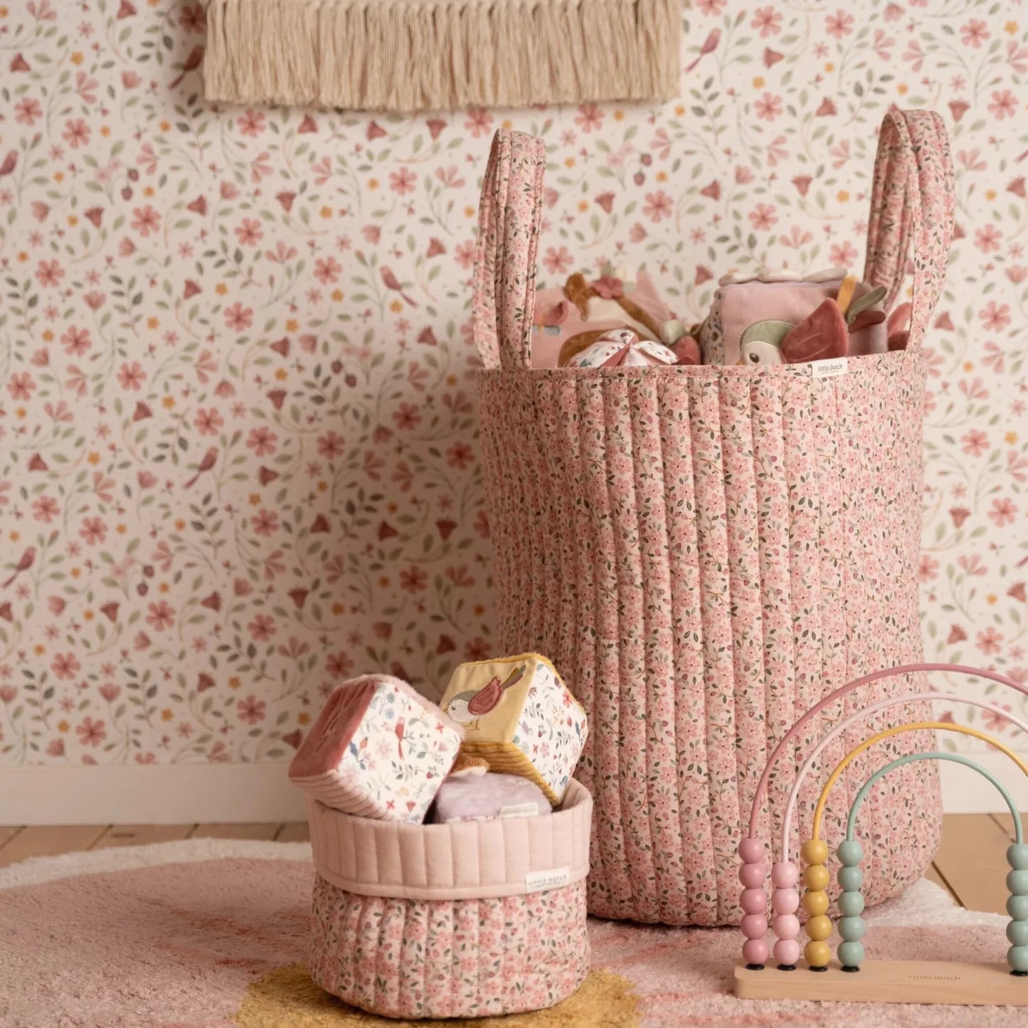 Quilted Basket XL | Pink Floral