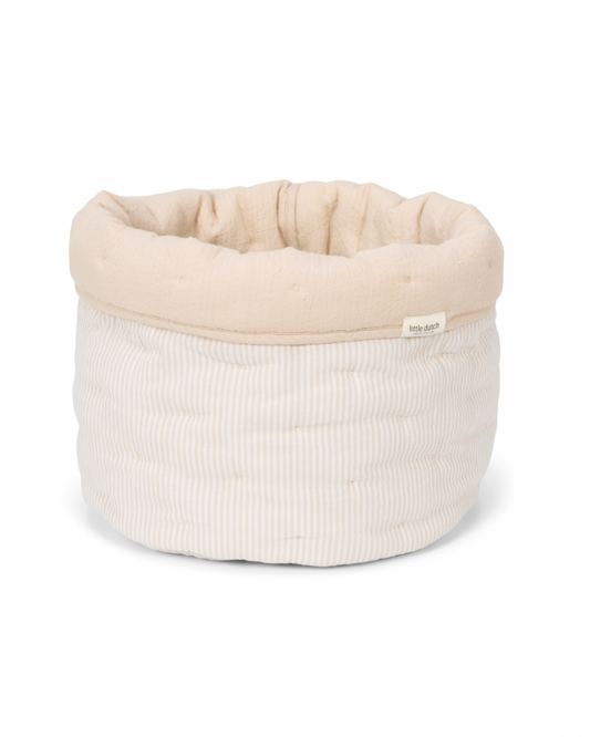 Quilted Basket Large | Beige Stripes
