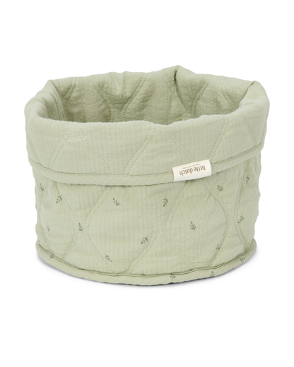Quilted Storage Basket Small | Sage