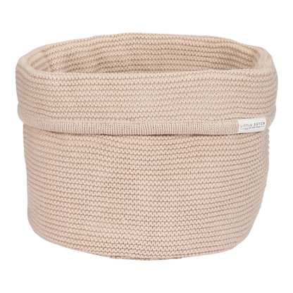 Knitted Storage Basket Round | Beige