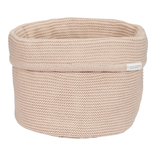 Knitted Storage Basket Round | Beige