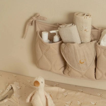 Set of 2 Bandana Bibs | Beige Stripes