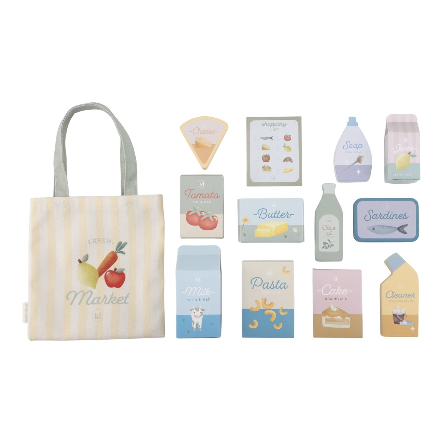 עגלה מעץ לקניות – ירוק – חיוני